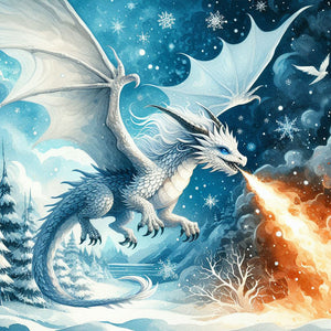 Dragon Breathing Fire 40*40CM(Canvas) Full Round Drill Diamond Painting