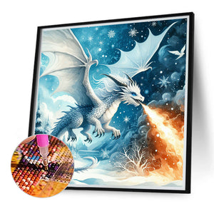 Dragon Breathing Fire 40*40CM(Canvas) Full Round Drill Diamond Painting