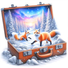 Load image into Gallery viewer, Snow Fox In The Suitcase 40*40CM(Canvas) Full Round Drill Diamond Painting
