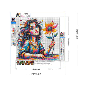 Girl 30*30CM(Canvas) Full Round Drill Diamond Painting