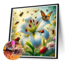 Load image into Gallery viewer, White Lily Flower 30*30CM(Canvas) Full Round Drill Diamond Painting
