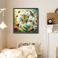 Load image into Gallery viewer, White Lily Flower 30*30CM(Canvas) Full Round Drill Diamond Painting
