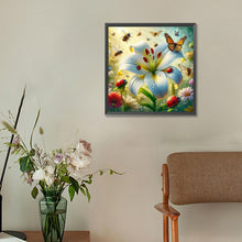 Load image into Gallery viewer, White Lily Flower 30*30CM(Canvas) Full Round Drill Diamond Painting
