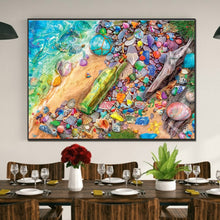 Load image into Gallery viewer, Seaside Glass Bottle 68*50CM(Picture) Full AB Round Drill Diamond Painting
