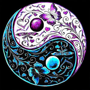 Tai Chi Yin Yang Butterfly 30*30CM(Picture) Full AB Round Drill Diamond Painting