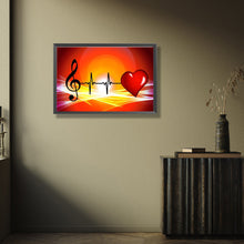 Load image into Gallery viewer, Musical Notes Heart 45*30CM(Picture) Full AB Round Drill Diamond Painting
