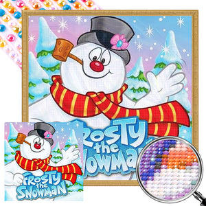 Snowman 40*40CM(Picture) Full AB Round Drill Diamond Painting