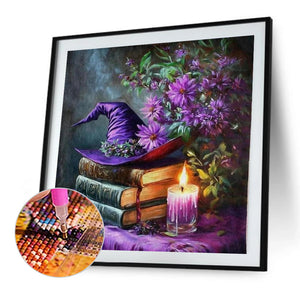 Book Witch Hat 45*45CM(Picture) Full AB Round Drill Diamond Painting