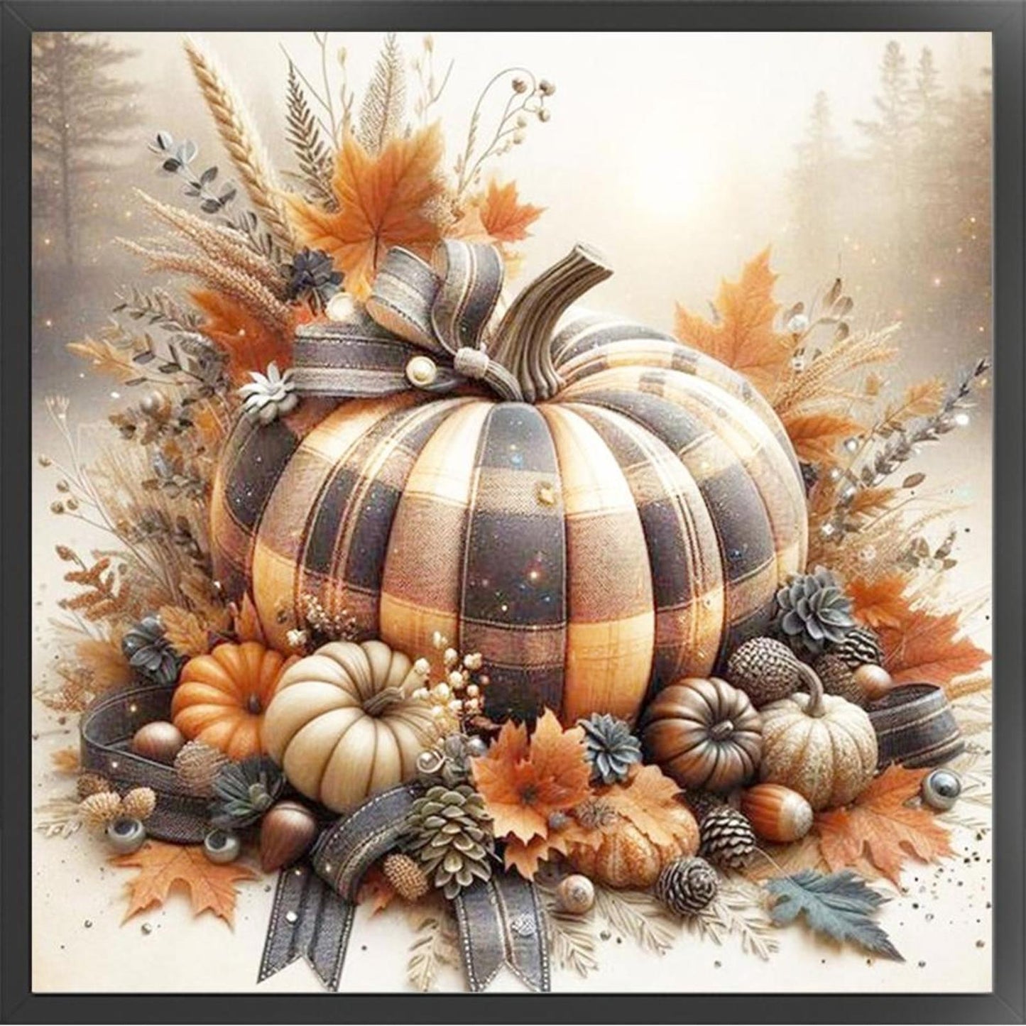 Autumn Pumpkin - Full 11CT Stamped Cross Stitch 40x40CM - Yishu