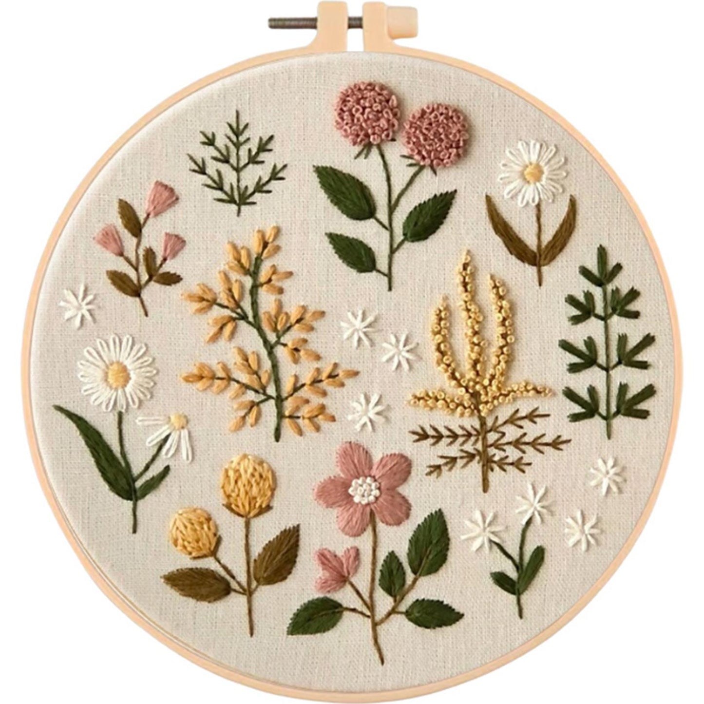 Plant Specimens - DIY Embroidery Cross Stitch Kit with Pattern Cotton Threads Needles Hoop 30x30CM/11.81x11.81in