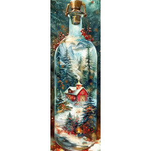 Christmas House In A Bottle 30*90CM(Picture) Full Square Drill Diamond Painting