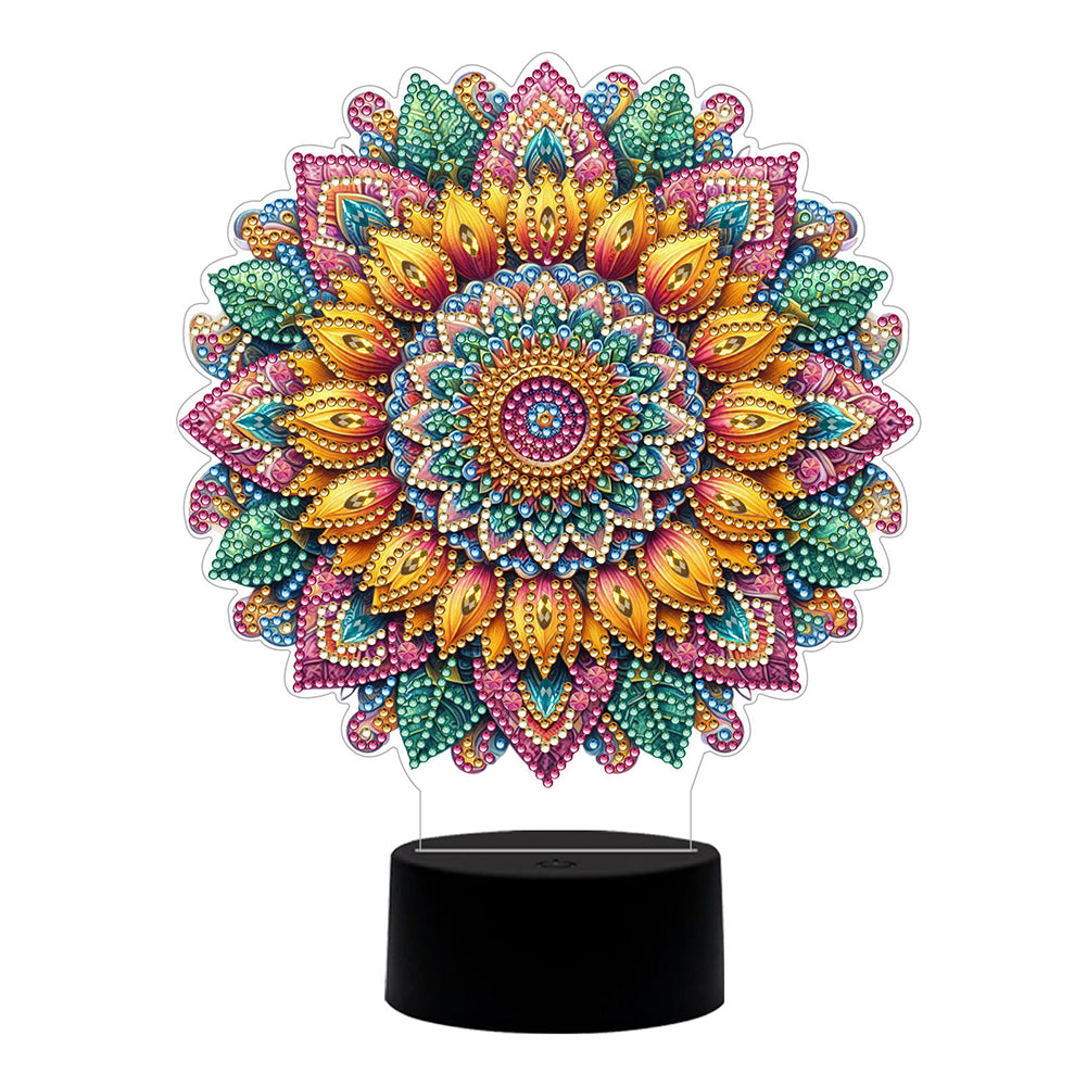 DIY Diamond Mandala Art Painting Lamp with Tools for Bedroom Decor Gifts
