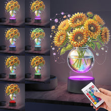Load image into Gallery viewer, DIY Diamond Sunflower Vase Art Painting Lamp with Tools for Bedroom Decor Gifts
