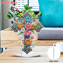 Load image into Gallery viewer, 2D Flat Print Flower Cross DIY Table Top Diamond Painting Ornament Kits
