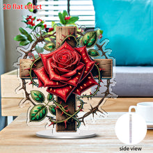 Load image into Gallery viewer, 2D Flat Print Flower Cross DIY Table Top Diamond Painting Ornament Kits
