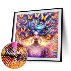 Butterfly Girl 30*30CM(Picture) Full Square Drill Diamond Painting