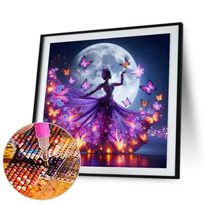 Butterfly Girl 30*30CM(Picture) Full Square Drill Diamond Painting