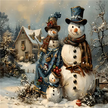 Load image into Gallery viewer, Winter Snowman 40*30CM(Canvas) Full Round Drill Diamond Painting
