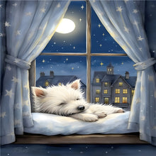 Load image into Gallery viewer, Dog On The Windowsill 40*60CM(Canvas) Full Round Drill Diamond Painting
