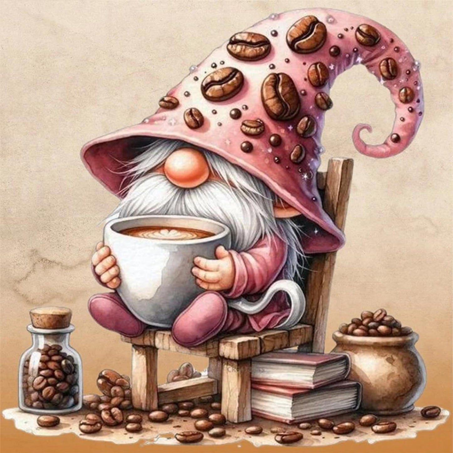 Coffee Goblin - Full 11CT Counted Cross Stitch 40x40CM - Diy