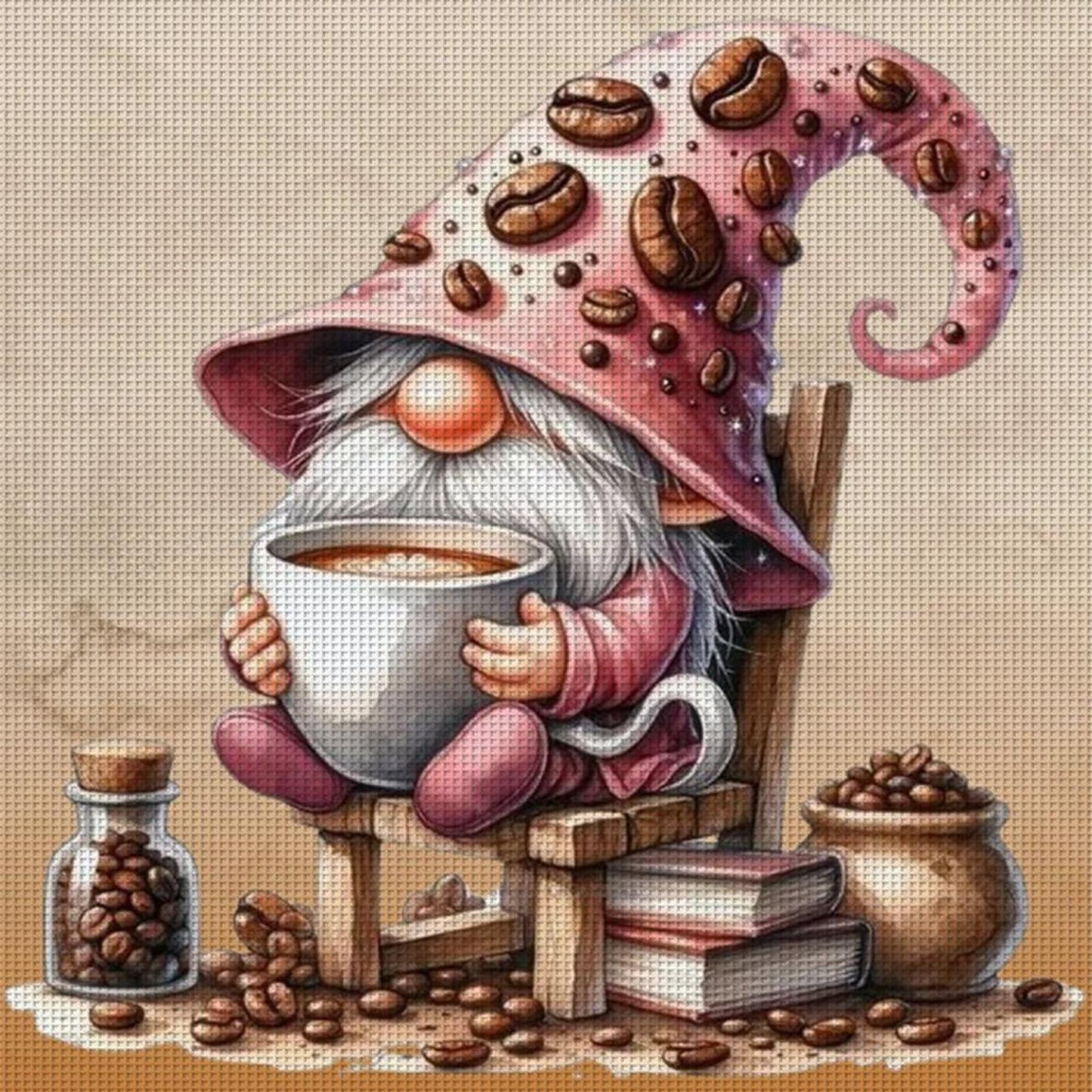 Coffee Goblin - Full 11CT Counted Cross Stitch 40x40CM - Diy
