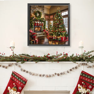 Christmas Atmosphere 40*40CM(Canvas) Full Round Drill Diamond Painting