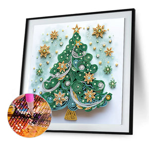 Christmas Tree 30*30CM(Canvas) Partial Special Shaped Drill Diamond Painting