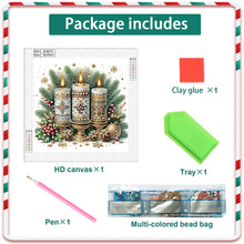 Load image into Gallery viewer, Christmas Atmosphere Candles 30*30CM(Canvas) Partial Special Shaped Drill Diamond Painting
