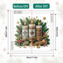 Load image into Gallery viewer, Christmas Atmosphere Candles 30*30CM(Canvas) Partial Special Shaped Drill Diamond Painting
