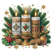 Load image into Gallery viewer, Christmas Atmosphere Candles 30*30CM(Canvas) Partial Special Shaped Drill Diamond Painting
