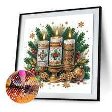 Load image into Gallery viewer, Christmas Atmosphere Candles 30*30CM(Canvas) Partial Special Shaped Drill Diamond Painting
