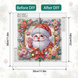 Santa Claus 30*30CM(Canvas) Partial Special Shaped Drill Diamond Painting