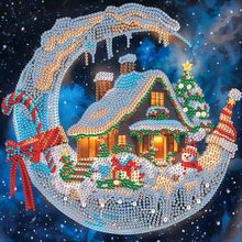 Load image into Gallery viewer, Christmas Moonlight House 30*30CM(Canvas) Partial Special Shaped Drill Diamond Painting
