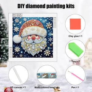 Santa Claus 30*30CM(Canvas) Partial Special Shaped Drill Diamond Painting