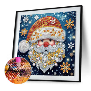 Santa Claus 30*30CM(Canvas) Partial Special Shaped Drill Diamond Painting