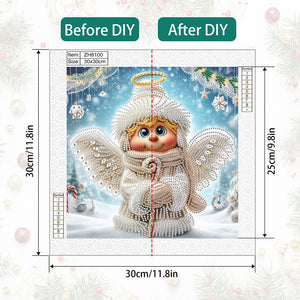 Christmas Angel 30*30CM(Canvas) Partial Special Shaped Drill Diamond Painting