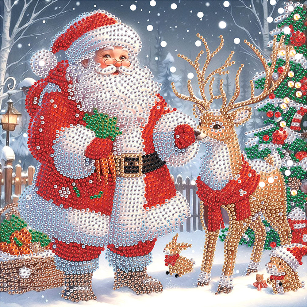 Santa Claus 30*30CM(Canvas) Partial Special Shaped Drill Diamond Painting