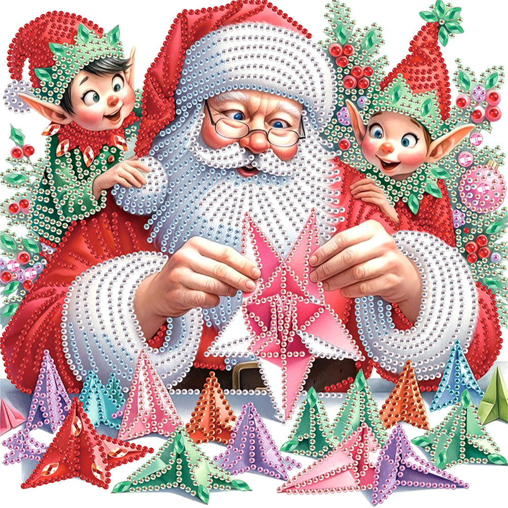 Santa Claus 30*30CM(Canvas) Partial Special Shaped Drill Diamond Painting