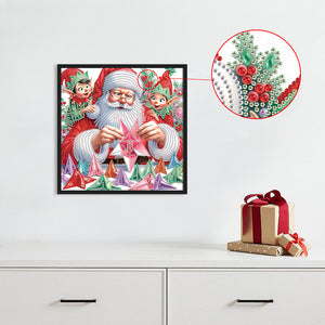 Santa Claus 30*30CM(Canvas) Partial Special Shaped Drill Diamond Painting