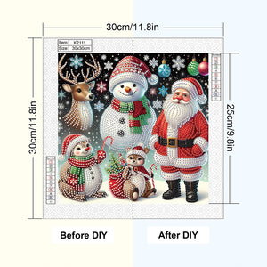 Santa Claus 30*30CM(Canvas) Partial Special Shaped Drill Diamond Painting