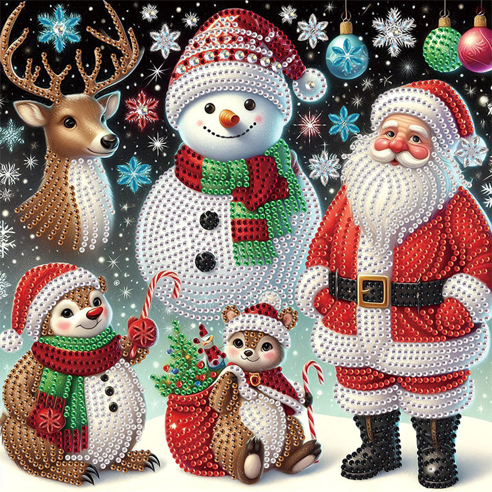 Santa Claus 30*30CM(Canvas) Partial Special Shaped Drill Diamond Painting