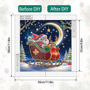 Santa Claus 30*30CM(Canvas) Partial Special Shaped Drill Diamond Painting