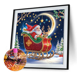 Santa Claus 30*30CM(Canvas) Partial Special Shaped Drill Diamond Painting