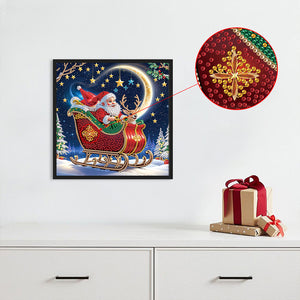 Santa Claus 30*30CM(Canvas) Partial Special Shaped Drill Diamond Painting