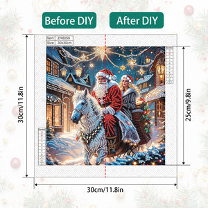 Santa Claus 30*30CM(Canvas) Partial Special Shaped Drill Diamond Painting