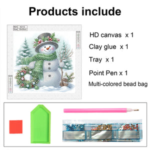 Winter Snowman 30*30CM(Canvas) Partial Special Shaped Drill Diamond Painting