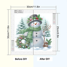 Load image into Gallery viewer, Winter Snowman 30*30CM(Canvas) Partial Special Shaped Drill Diamond Painting
