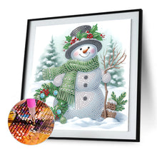 Load image into Gallery viewer, Winter Snowman 30*30CM(Canvas) Partial Special Shaped Drill Diamond Painting
