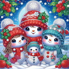 Load image into Gallery viewer, Winter Snowman 30*30CM(Canvas) Partial Special Shaped Drill Diamond Painting
