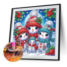 Load image into Gallery viewer, Winter Snowman 30*30CM(Canvas) Partial Special Shaped Drill Diamond Painting
